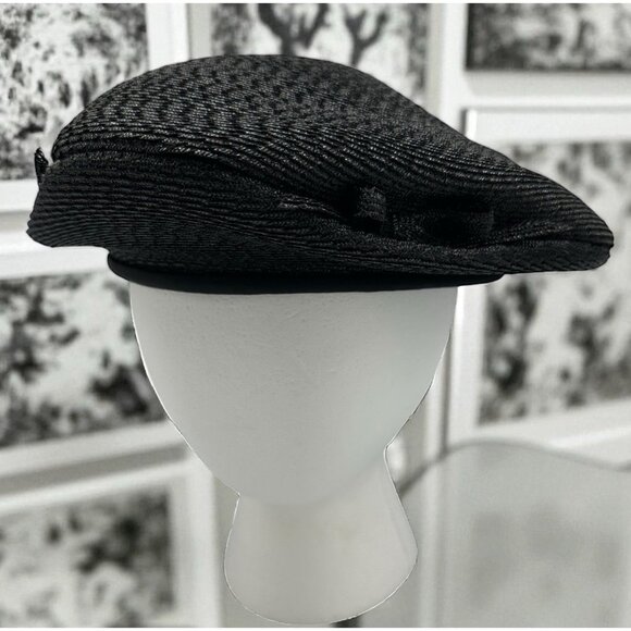 Norman Durand Original Designer Black Hat from the 1950-60s Vintage MCM - Picture 1 of 11